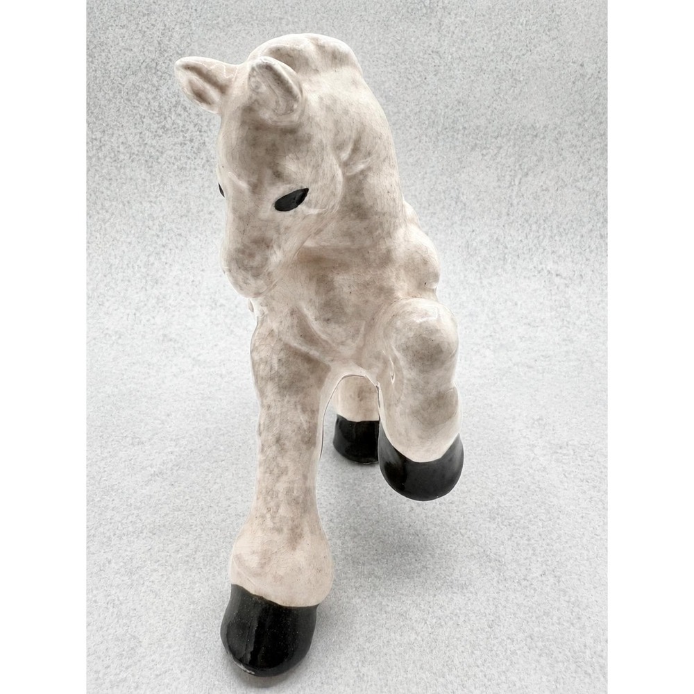 Vintage Horse Figurine Ceramic Dapple Gray Equine Statue 5" Unmarked - Picture 4 of 7